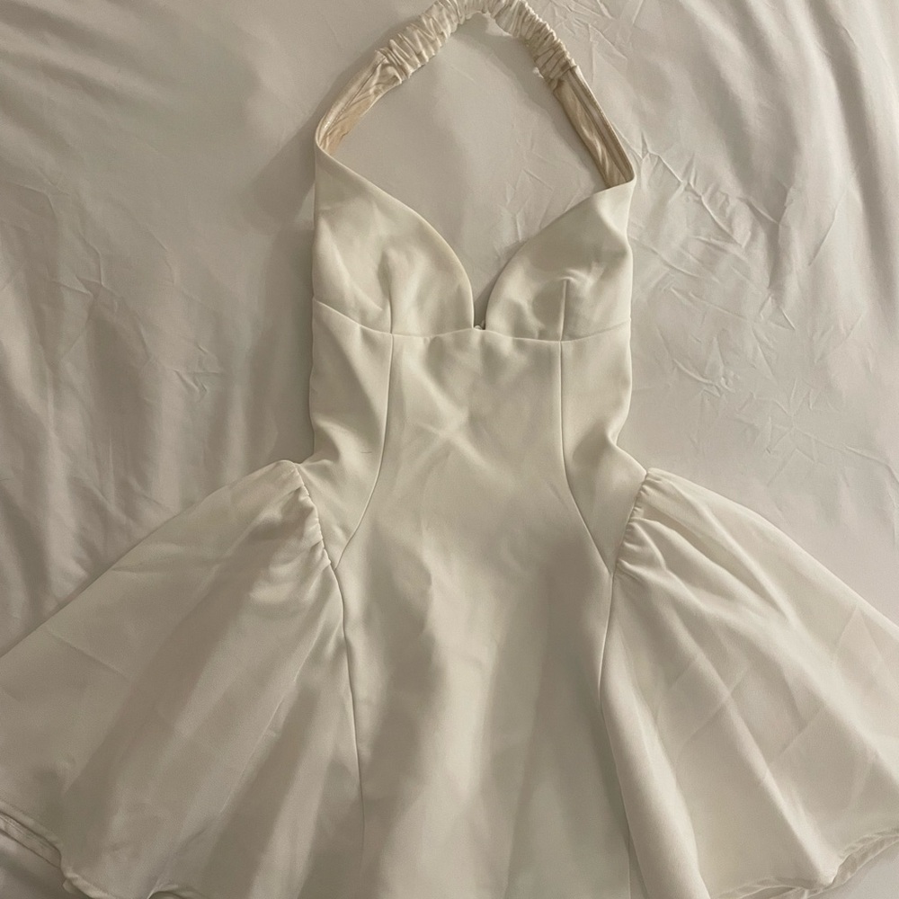 Babyboo Fashion Elegant Backless White Dress